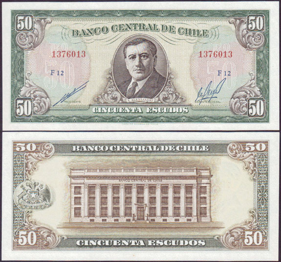 1962-75 Chile 50 Escudos (Unc) L000469